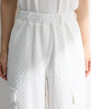 Green Parks ・ＳＵＧＡＲ　ＳＰＯＯＮ　カットレースカーゴパンツ Off White