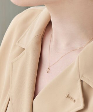 Phoebe 【K10】リーフィーダイヤモンドネックレス/全長:40cm ゴールド