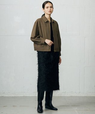 自由区 L 【17号サイズまで展開・SHIHOさん着用】デニムライクツイル ジャケット ブラウン