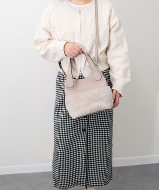 INTER-CHAUSSURES 【RIPANI】ムートンコンビハンドバッグ ライトベージュ