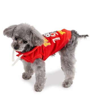 PET PARADISE スヌーピー カレッジロゴ パーカー 《レッド》 小型犬 レッド