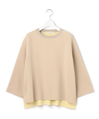 23区 【洗える】バイカラー リターンスリーブ ニット ベージュ系