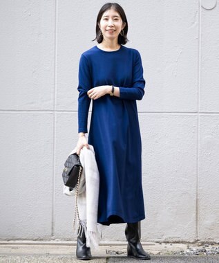 23区 S 【Sサイズ限定】ヴィスコースストレッチ フレアワンピース ダルブルー系