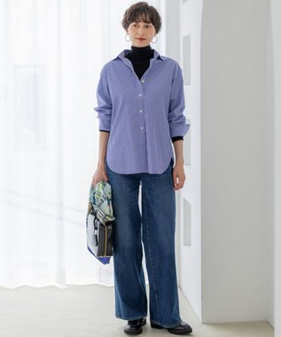 23区 S 【CLASSY.掲載/洗える】スムージーコットン タートルネック ニット ブラック系