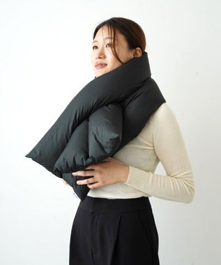 KWD 【日本製】DOWN SCARF グリーンダウン ダウンスカーフ ブラック