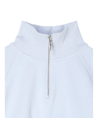 earth music&ecology ハーフジップショートプルオーバー Light Blue