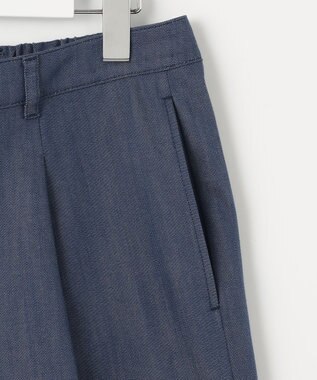 J.PRESS LADIES L 【洗える】セルロースシャンブレー ワイド パンツ ブルー系