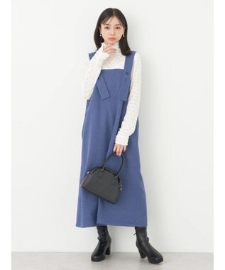 earth music&ecology 前後２ｗａｙ圧縮ニットジャンスカ Blue