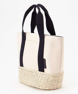 LA BAGAGERIE 【maison vert】 【ペーパー素材・撥水キャンバス】キャンバスコンビかごバッグ ナチュラル