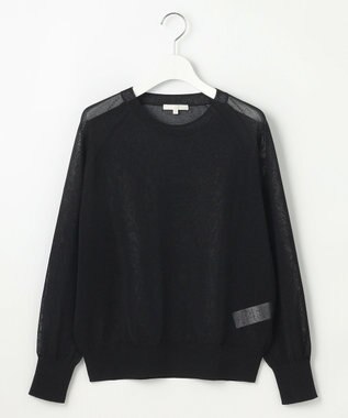 自由区 【洗える】シアーアセテート ニット ブラック