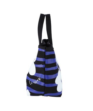 tsumori chisato CARRY フラワーボーダー ハンドバッグ 手提げ 花柄 ボーダー ブラック