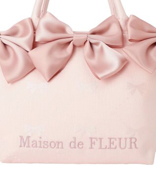 Maison de FLEUR リボンジャカード2Wayミニトートバッグ Pink
