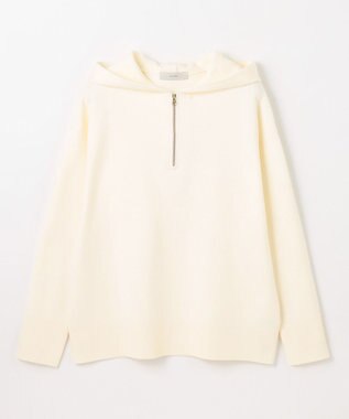 【洗濯機可】ハーフジップニットフーディー