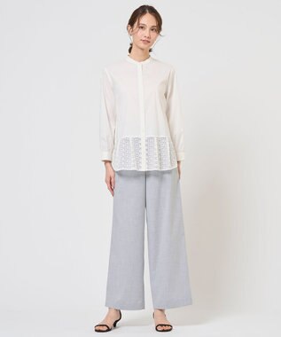 J.PRESS LADIES S トロピカルストレッチ ワイド パンツ グレー系