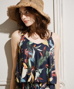 San-ai Resort（三愛水着楽園） ロングパンツセット　9M・11L　【Coral veil（コーラルヴェール）】 ネイビー