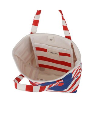 tsumori chisato CARRY フラワーボーダー ハンドバッグ 手提げ 花柄 ボーダー レッド