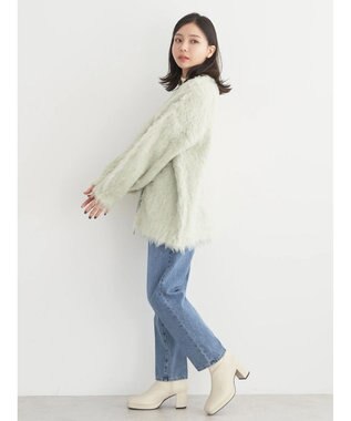 earth music&ecology 起毛リボンニットカーディガン Mint