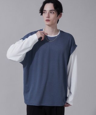 WEGO フェイクレイヤードベストT（LS） ネイビー