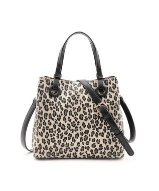 MioFIRANO カジュアルシックレオパードハンドバッグ 2WAY パスケース付き　FIRANO フィラノ BLACK