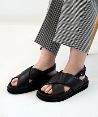 APOM クロスストラップサンダル25 ブラック