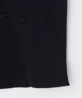 組曲 L 【先行予約・WEB限定】ポップコーンアーガイル5分袖 ニット ネイビー系