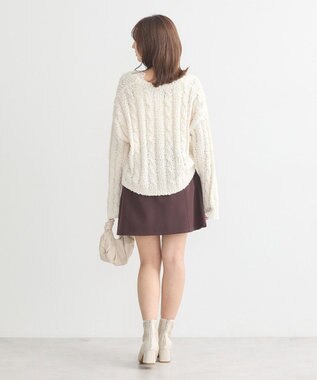 earth music&ecology ポコポコケーブルカーディガン Ivory