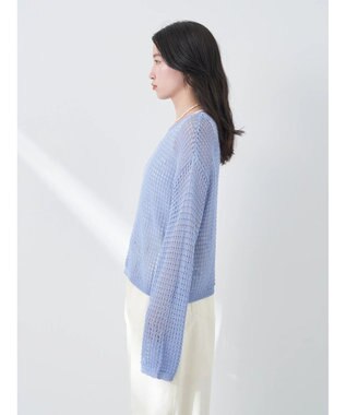 earth music&ecology レーシーニットプルオーバー Blue