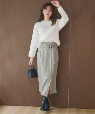 Feroux 【洗える】片畦プルオーバーニット アイボリー系