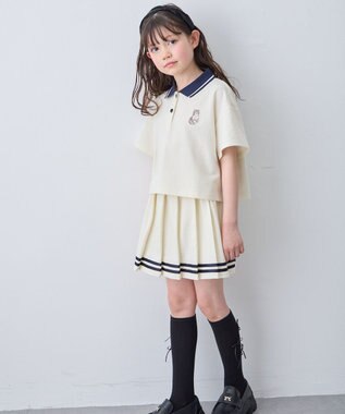 ANY KIDS 【洗濯機可能/吸汗速乾】ドライタッチ プリーツスカパン エクリュ