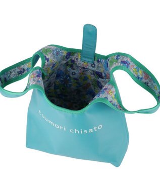 tsumori chisato CARRY リバーシブルラム レジレザーバッグ ハンドバッグ 手提げバッグ Lサイズ ブルー