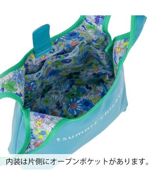 tsumori chisato CARRY リバーシブルラム レジレザーバッグ ハンドバッグ 手提げバッグ Lサイズ ブルー