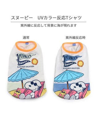 PET PARADISE スヌーピー UV反応 色が変わるTシャツ 《ビーチ柄》 小型犬 ブルー