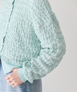 AMERICAN HOLIC ぽこぽこカットカーディガン Blue Green