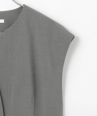 #Newans 【洗濯機可能/ストレッチ】ペプラムジレ グレー