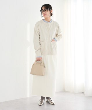 CRAFT STANDARD BOUTIQUE リングドットボタンカーディガン Ivory