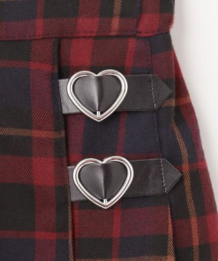 ANY KIDS チェック柄 プリーツ キュロット 赤系チェック