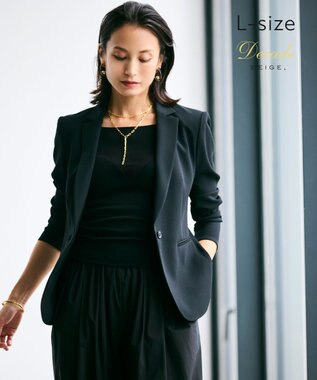 BEIGE， 【洗える・L-size】CINDY / テーラードジャケット Black