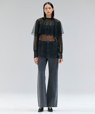 BEIGE， 【洗える・Oggi 11月号掲載】NAVIGLIO / フレアシルエットデニムパンツ Slate