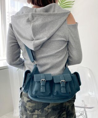 WEGO 金具デザインポケットショルダー デニム