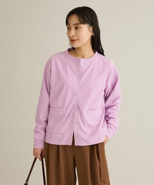 CRAFT STANDARD BOUTIQUE リングドットボタンカーディガン Pink