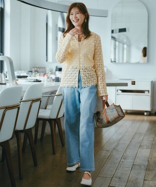 UNFILO 【UNFILO DENIM/新色追加】撥水ストレッチ ルーズワイドデニム