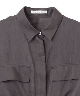 BEIGE， PAULINE / ドローストリングシアーブラウス Slate