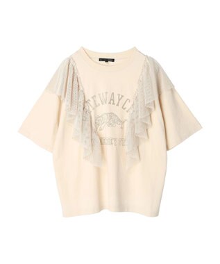 Green Parks ・ＳＵＧＡＲ　ＳＰＯＯＮ　カレッジｐｔラッフルＴシャツ Ivory