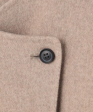 BEIGE， BOW / ウールリバー ノーカラージャケット Top Taupe