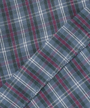 組曲 KIDS 【110-140㎝】チェックラッフル ブラウス ブルーグレー系3