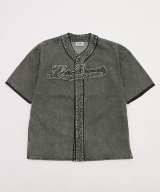 WEGO 【ユニセックス着用ITEM】ベースボールデニムグラフィックシャツ（SS） カーキ