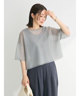 Green Parks シアーきらきらニットプルオーバー Gray