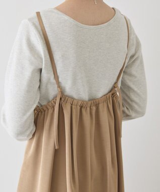 AMERICAN HOLIC タックサテンキャミワンピース Camel