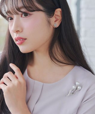 Tiaclasse パールリーフブランチブローチ シルバー