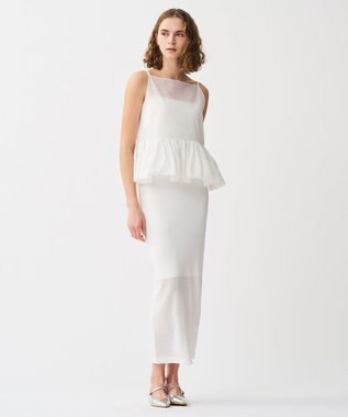 uncrave シアー オーガンジー ペプラム トップス オフ